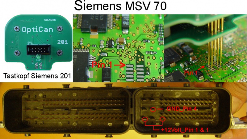 Siemens MSDMSV 7x (BMW) pinout diagram 1